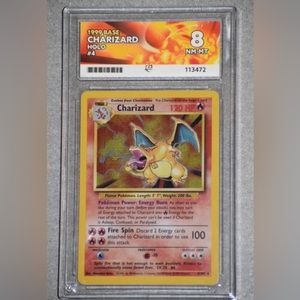 Pokémon Charizard holo graded 8 NM-MT